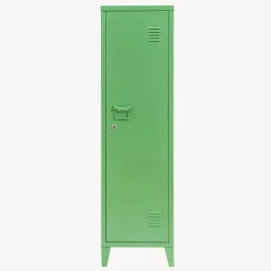 Armoire à casier Kurikka métallique vérouillable 137 x 38 x 38 cm vert pomme en.casa