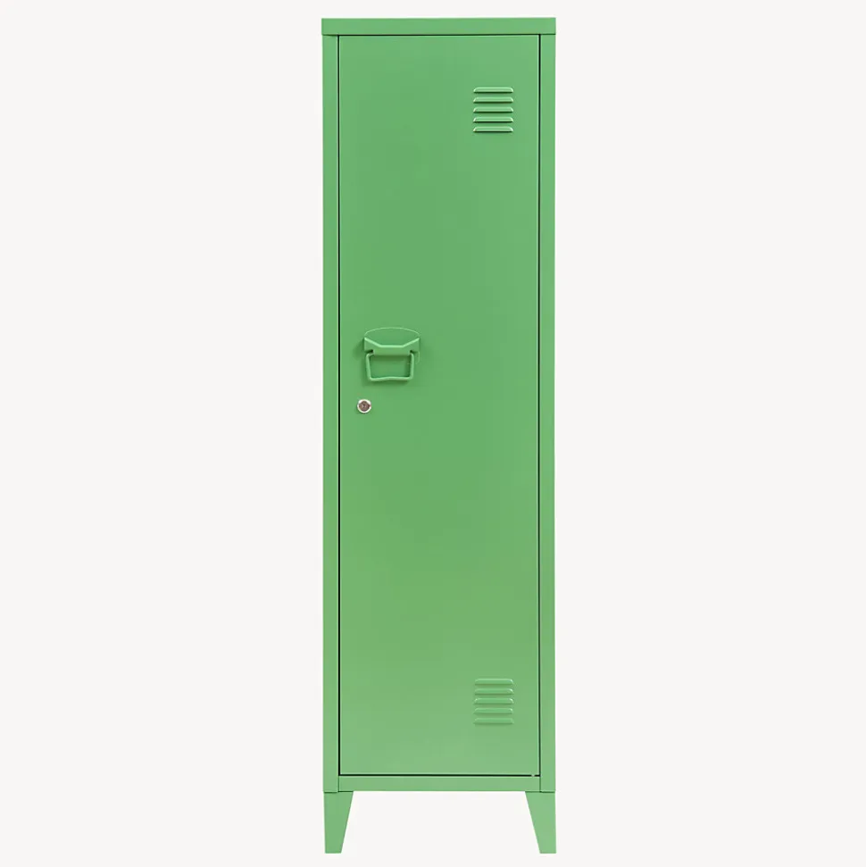 Armoire à casier Kurikka métallique vérouillable 137 x 38 x 38 cm vert pomme en.casa