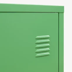 Armoire à casier Kurikka métallique vérouillable 137 x 38 x 38 cm vert pomme en.casa