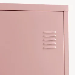 Armoire à casier Kurikka métallique vérouillable 137 x 38 x 38 cm rose en.casa