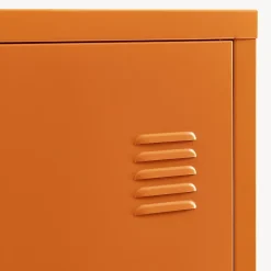 Armoire à casier Kurikka métallique vérouillable 137 x 38 x 38 cm orange en.casa
