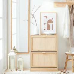 Armoire à Chaussures 2 Abattants, étagère à Chaussures avec 2 Portes, FSR160-N, SoBuy