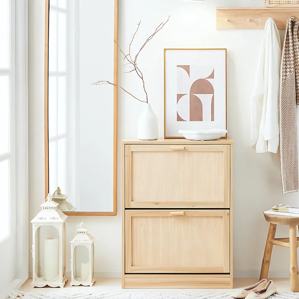 Armoire à Chaussures 2 Abattants, étagère à Chaussures avec 2 Portes, FSR160-N, SoBuy