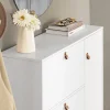 Armoire à Chaussures 3 abattants avec Tabouret à Chaussures, FSR107-W, SoBuy