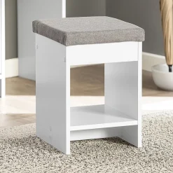 Armoire à Chaussures 3 abattants avec Tabouret à Chaussures, FSR107-W, SoBuy