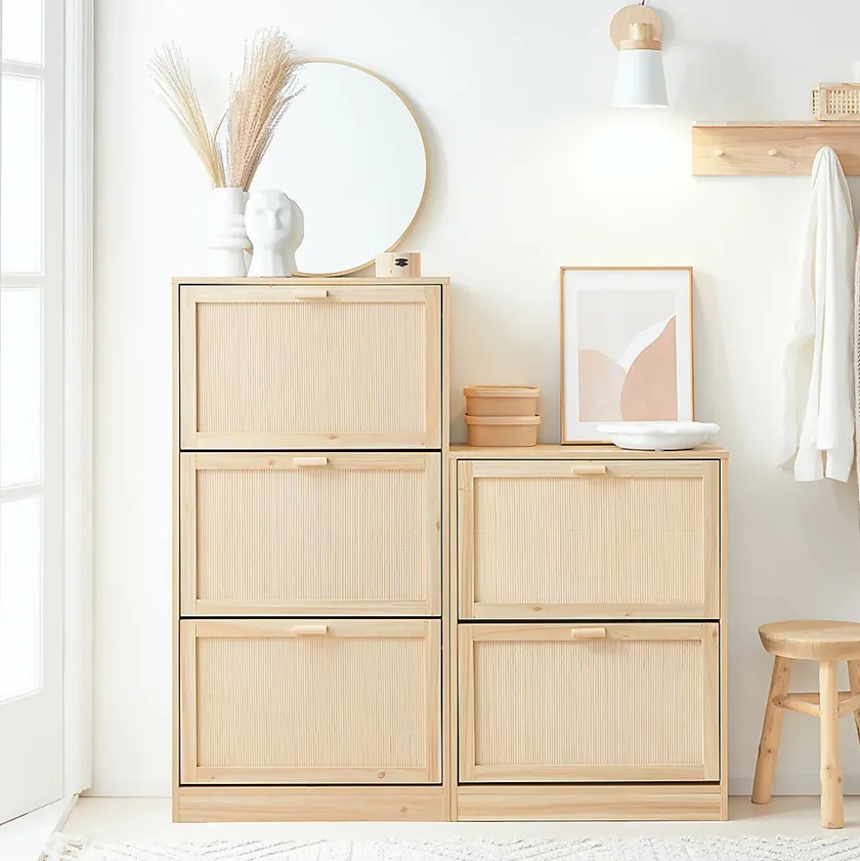 Armoire à Chaussures 3 Abattants étagère à Chaussures avec 3 Portes, FSR159-N, SoBuy