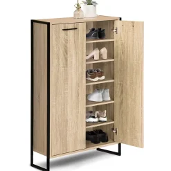 Armoire à chaussures 18 paires LUIS 2 portes design industriel