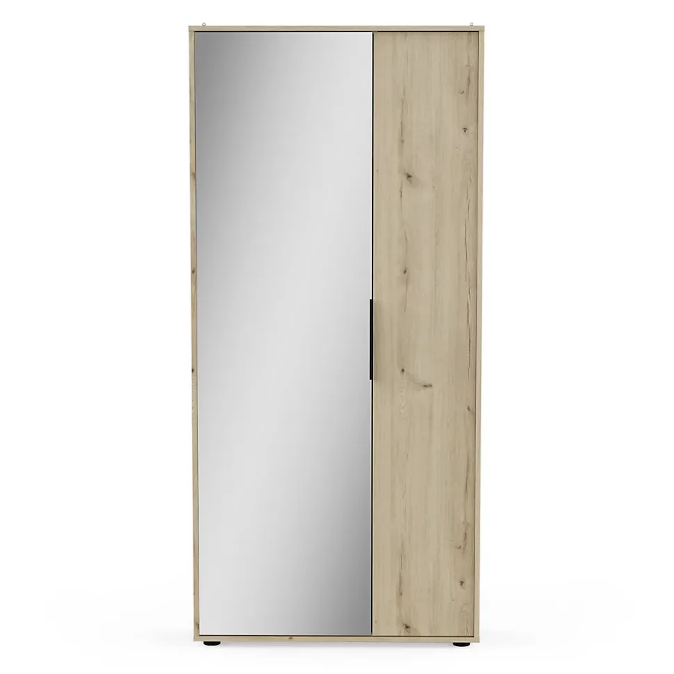 Armoire à chaussures 2 portes et 1 miroir L82,8 cm - EBONY