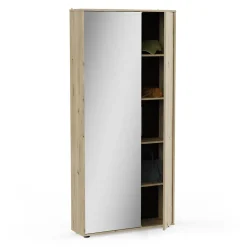 Armoire à chaussures 2 portes et 1 miroir L82,8 cm - EBONY