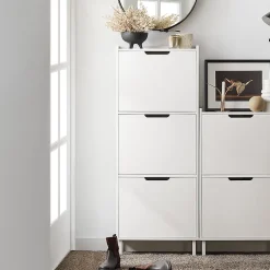 Armoire à chaussures 3 portes abattants, FSR151-H-W, SoBuy