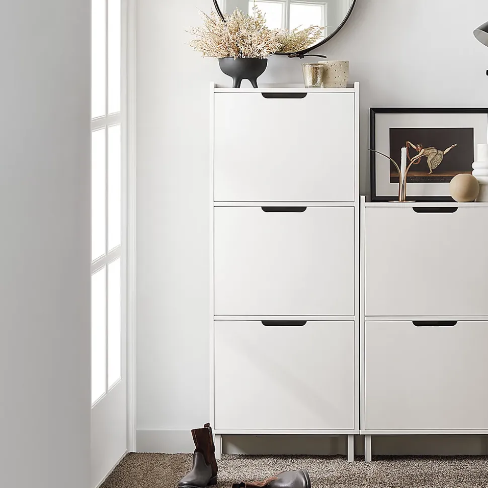 Armoire à chaussures 3 portes abattants, FSR151-H-W, SoBuy