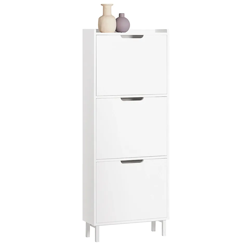 Armoire à chaussures 3 portes abattants, FSR151-H-W, SoBuy