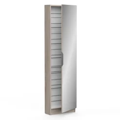 Armoire à Chaussures 1 Porte Miroir L50 cm - Zapatero