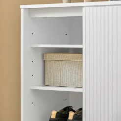 Armoire à Chaussures Armoire Latérale Buffet 2 Porte Coulissante, FSB62-W, SoBuy