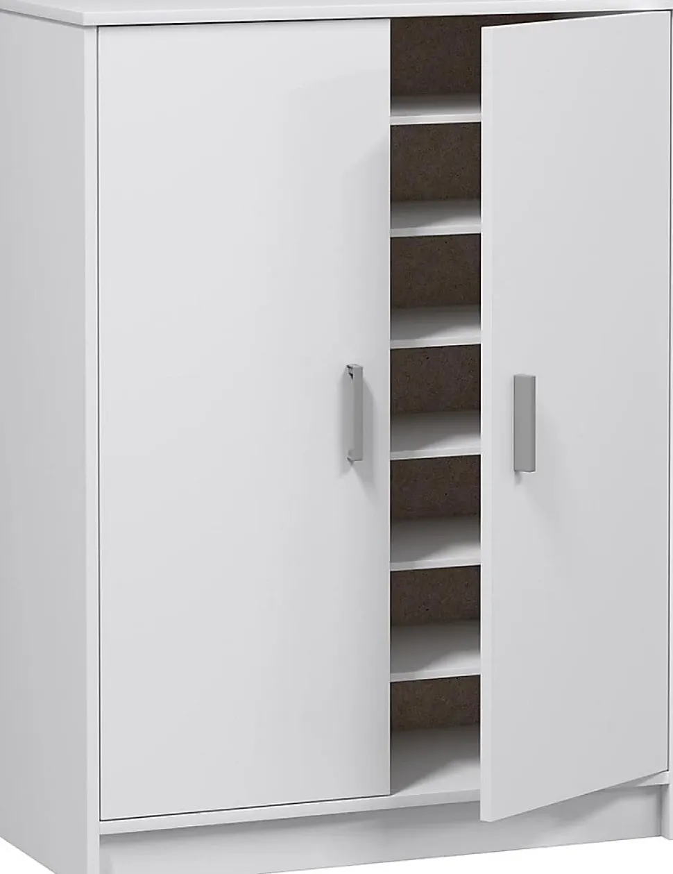 Armoire à Chaussures avec 2 portes coloris blanc - hauteur 101 x profondeur 36 x largeur 75 cm