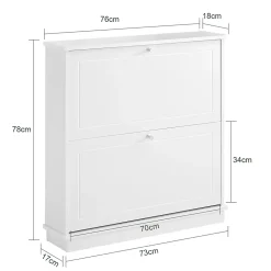 Armoire à Chaussures Commode à Chaussures 2 abattants, FSR99-W, SoBuy