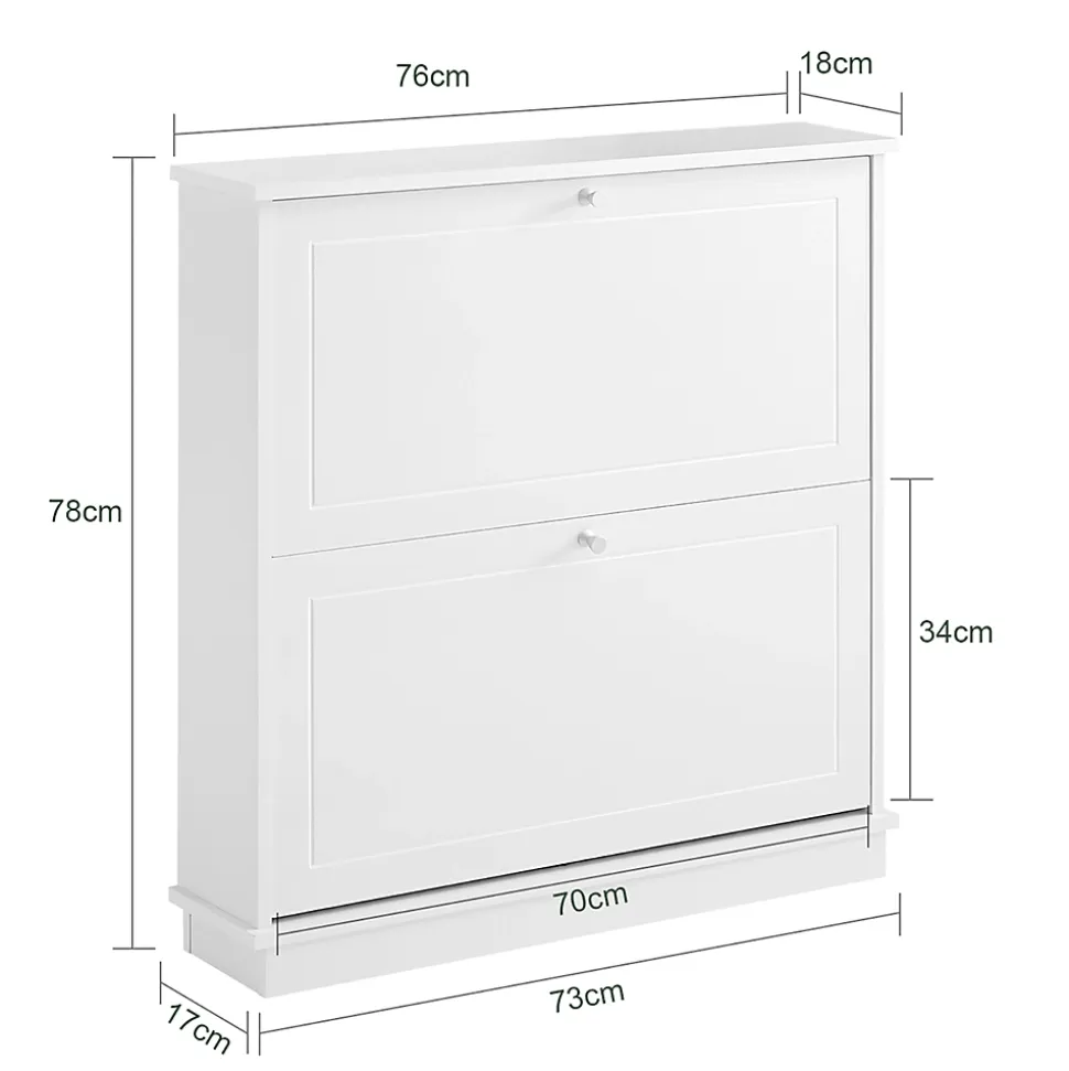 Armoire à Chaussures Commode à Chaussures 2 abattants, FSR99-W, SoBuy