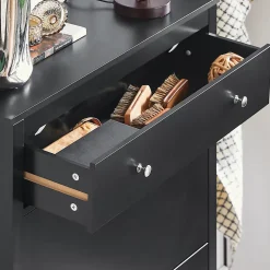 Armoire à Chaussures Commode à Chaussure 2 abattants Un Grand Tiroir, FSR89-SCH, SoBuy