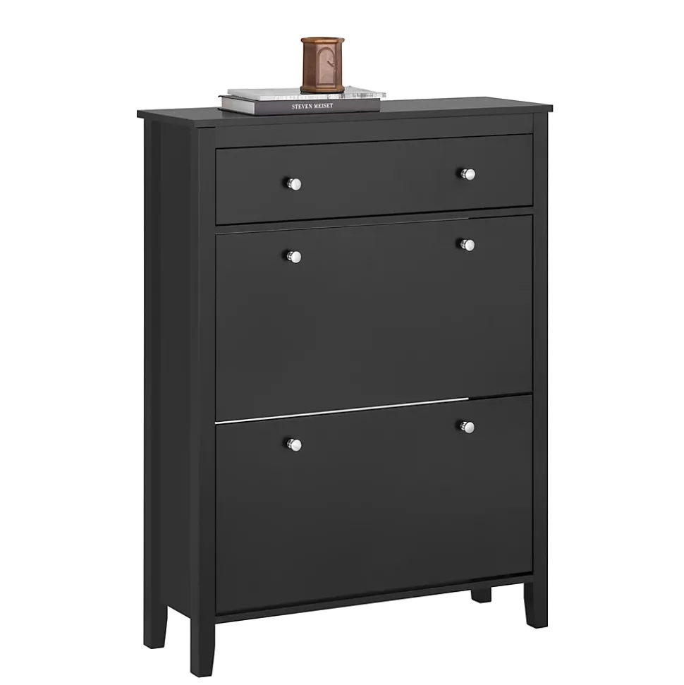 Armoire à Chaussures Commode à Chaussure 2 abattants Un Grand Tiroir, FSR89-SCH, SoBuy