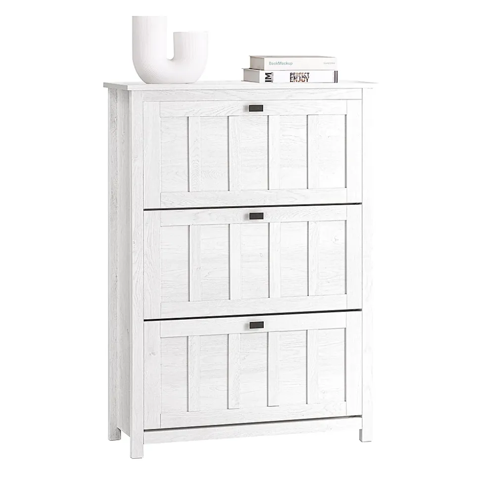 Armoire à Chaussures Meuble d'entrée 3 Abattants pour Entrée Couloir, FSR162-W, SoBuy