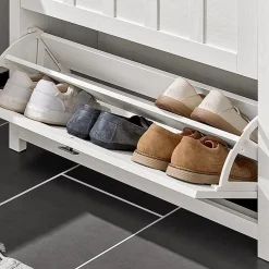 Armoire à Chaussures Meuble d'entrée 3 Abattants pour Entrée Couloir, FSR162-W, SoBuy