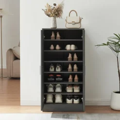 Armoire à chaussures Notribontaa avec 2 portes 108 x 55 x 35 cm anthracite en.casa