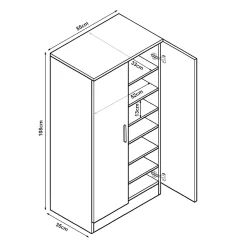Armoire à chaussures Notribontaa avec 2 portes 108 x 55 x 35 cm anthracite en.casa