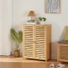 Armoire à chausures Klamp bambou 88 x 66 x 33 cm naturel en.casa