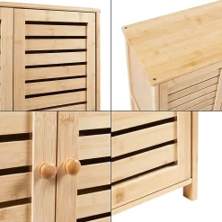 Armoire à chausures Klamp bambou 88 x 66 x 33 cm naturel en.casa