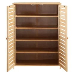 Armoire à chausures Klamp bambou 88 x 66 x 33 cm naturel en.casa