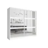 Armoire 230 cm 2 portes coulissantes avec miroir - blanc - Collection NOFI