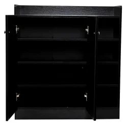 Armoire / etagere / meuble a chaussures très pratique en panneaux de particules noir