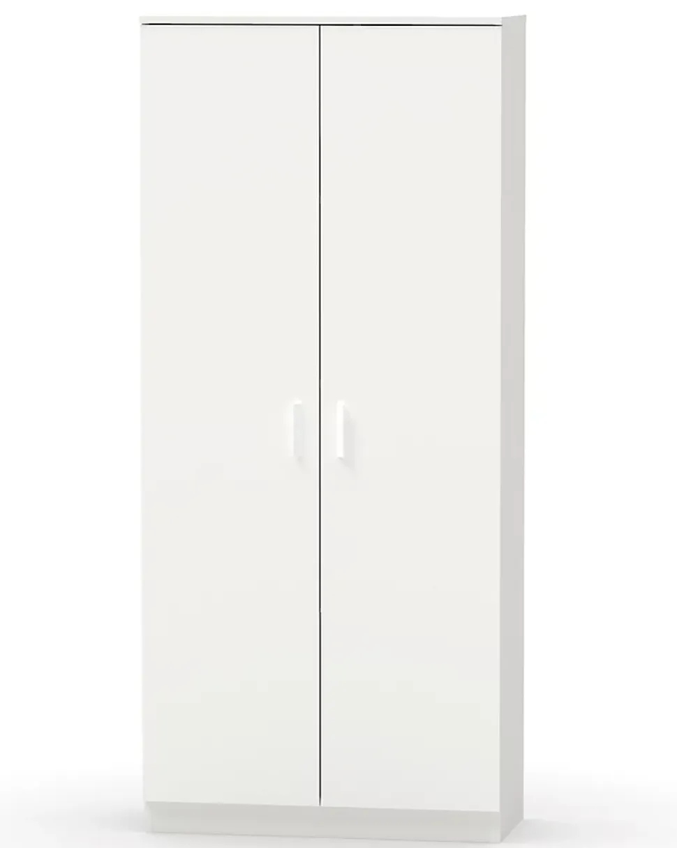 Armoire / meuble de rangement coloris blanc - Hauteur 180 x Longueur 80 x Profondeur 35 cm