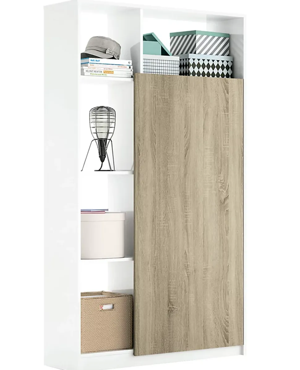 Armoire / meuble de rangement coloris blanc brillant / cambrian - Hauteur 180 x Longueur 100 x Profondeur 35 cm