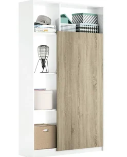 Armoire / meuble de rangement coloris blanc brillant / cambrian - Hauteur 180 x Longueur 100 x Profondeur 35 cm