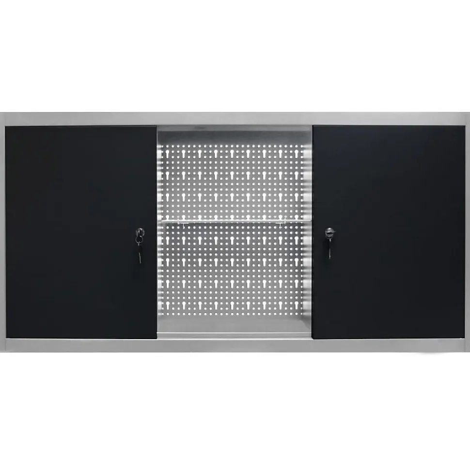 Armoire à outils murale Style Industriel Métal Gris et noir vidaXL
