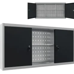 Armoire à outils murale Style Industriel Métal Gris et noir vidaXL