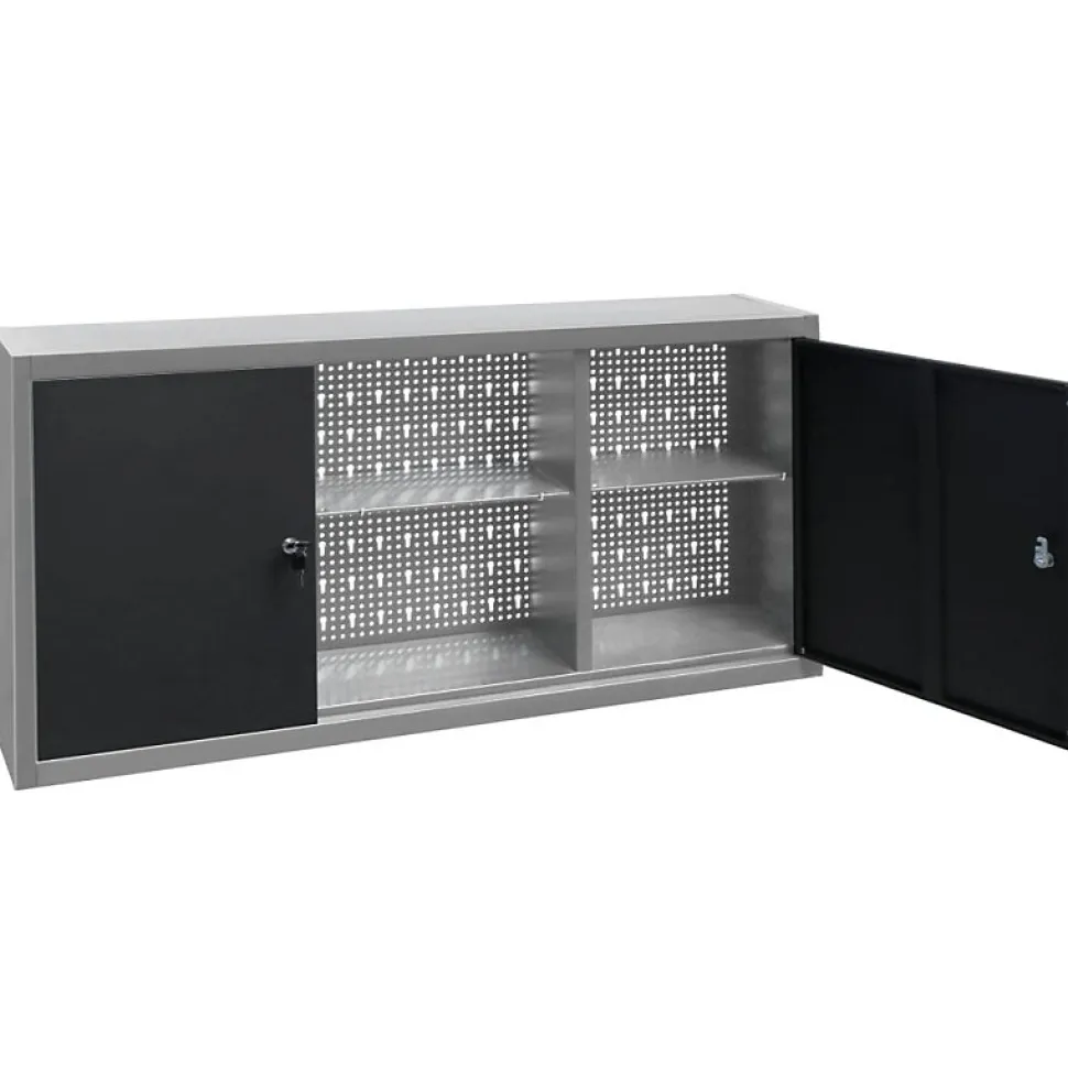 Armoire à outils murale Style Industriel Métal Gris et noir vidaXL