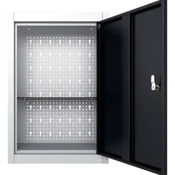 Armoire à outils murale Style Industriel Métal Gris et noir vidaXL