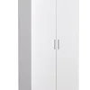 Armoire / placard de rangement de 2 portes coloris blanc - longueur 80 x profondeur 47 x hauteur 187 cm