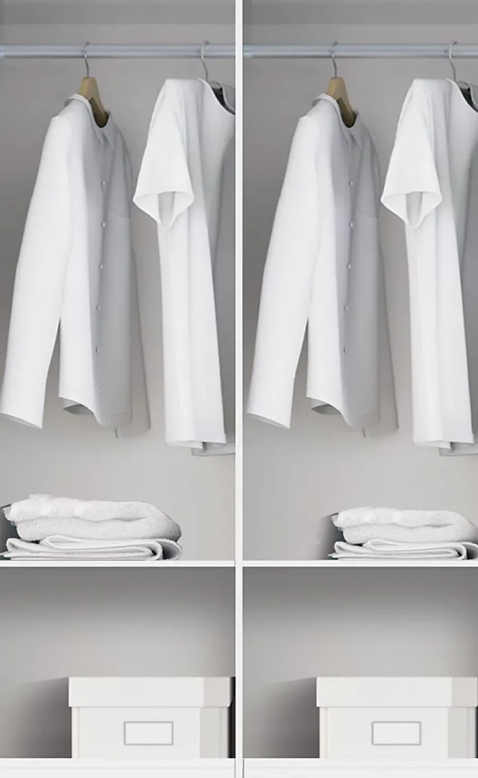 Armoire / placard de rangement de 2 portes coulissantes coloris blanc - longueur 122 x profondeur 56 x hauteur 200 cm
