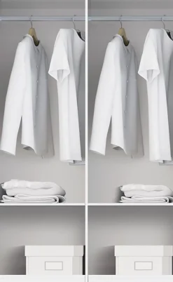 Armoire / placard de rangement de 2 portes coulissantes coloris blanc - longueur 122 x profondeur 56 x hauteur 200 cm