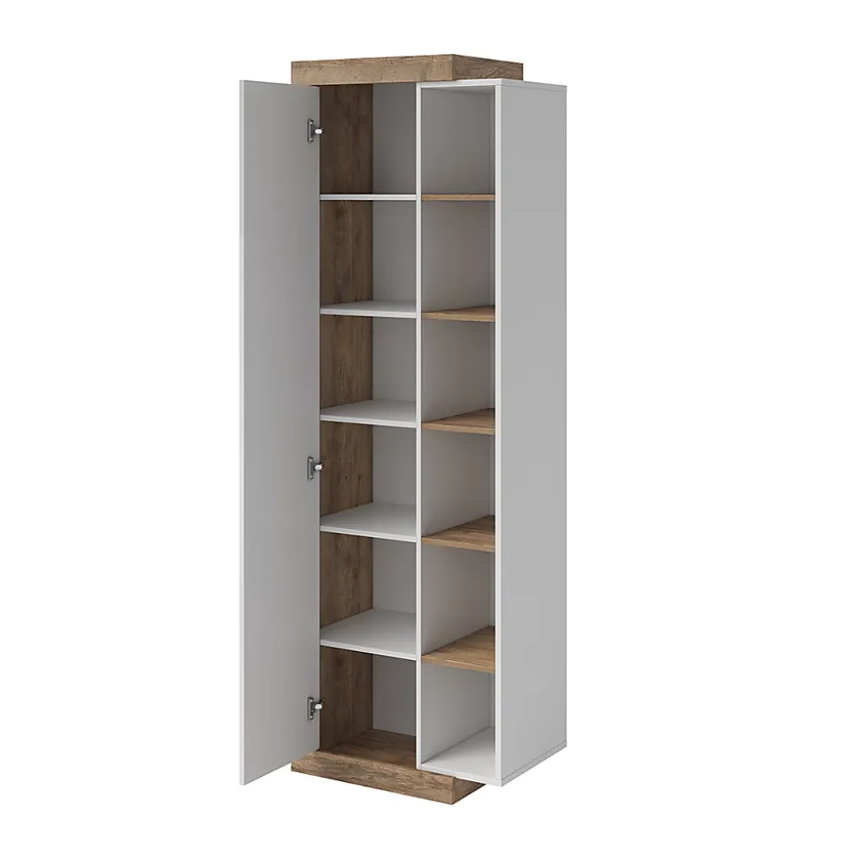 Armoire 1 porte Azior Blanc et Bois