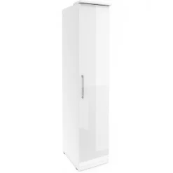 Armoire 1 porte pour dressing collection MODULO coloris blanc avec LED incluses.