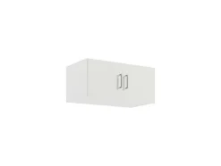 Armoire 2 portes - L92 cm - Blanc + Réhausse - BELOMY