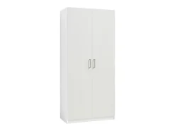 Armoire 2 portes - L92 cm - Blanc + Réhausse - BELOMY