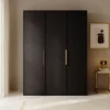 Armoire 3 portes avec deux tringles 150 cm FRAME noir