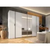 Armoire 4 portes avec miroir STAR Blanc Avec penderie L264 cm