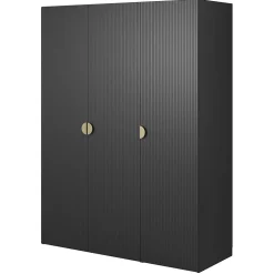 Armoire 3 portes avec tringle et étagères 150 cm FRAME noir