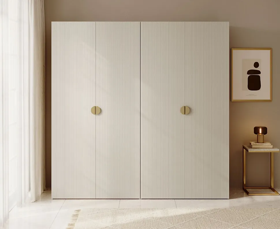 Armoire 4 portes avec tringle et tiroirs 200 cm FRAME grege
